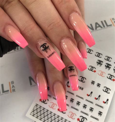 pink chanel nails design|chanel nail designs.